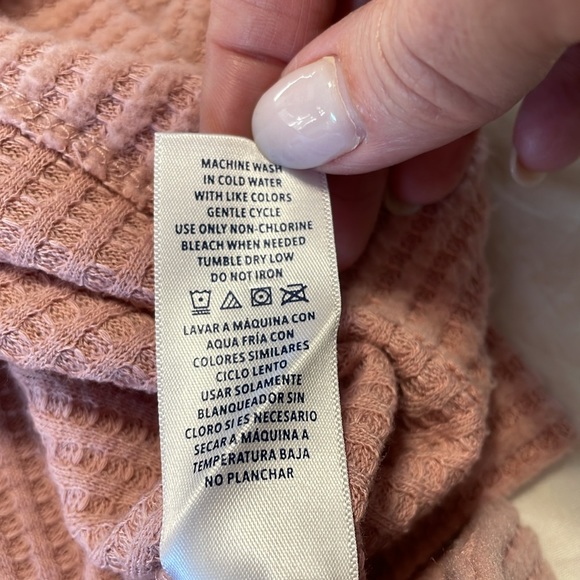 Splendid Dusty Rose Thermal Waffle Knit Top Size XXL - Picture 10 of 11